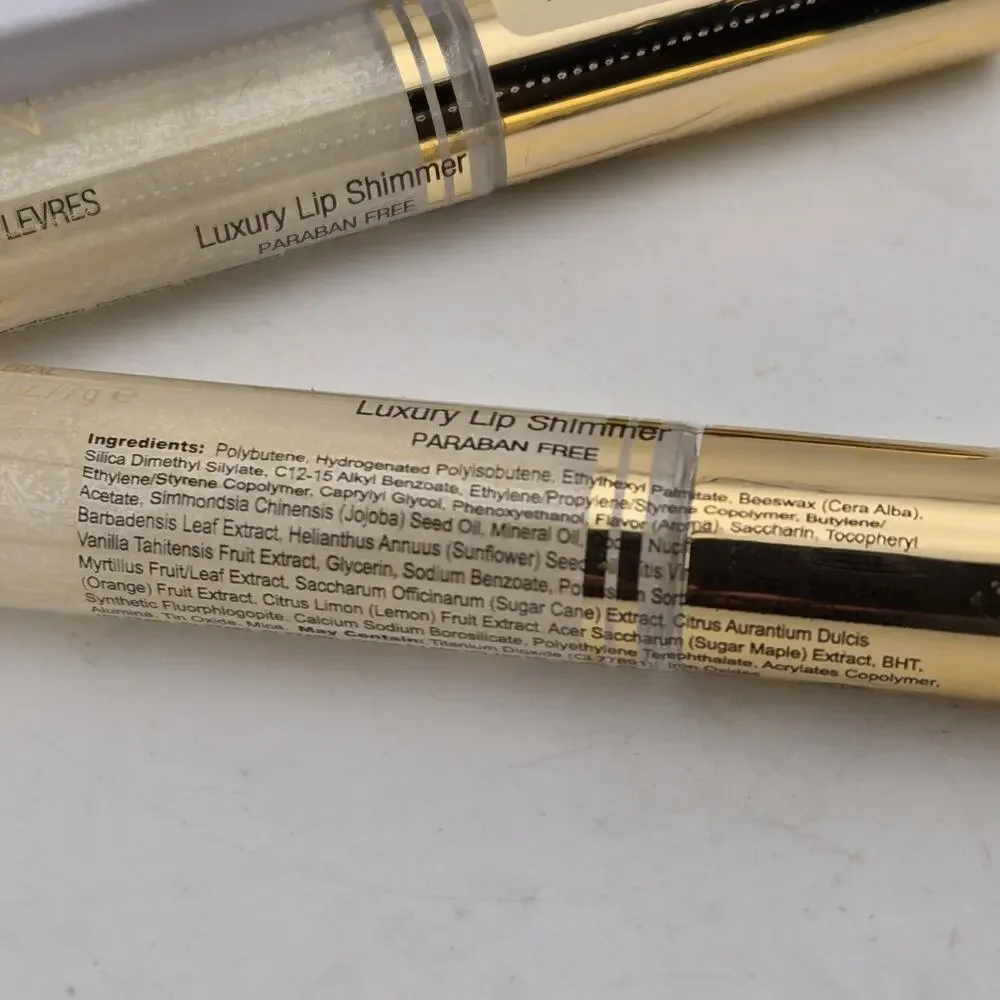 IMAN Luxury Lip Shimmer Lip Gloss CRYSTAL Set Of 2 New Sealed .25 oz / 7g